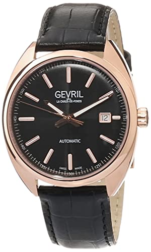 Gevril Men's Swiss Automatic from The Five Points Collection, Genuine Italian Leather Strap Watch