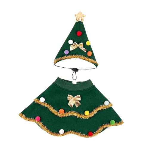 Disfraz de Navidad para Perros y Gatos con Capa y Sombrero L