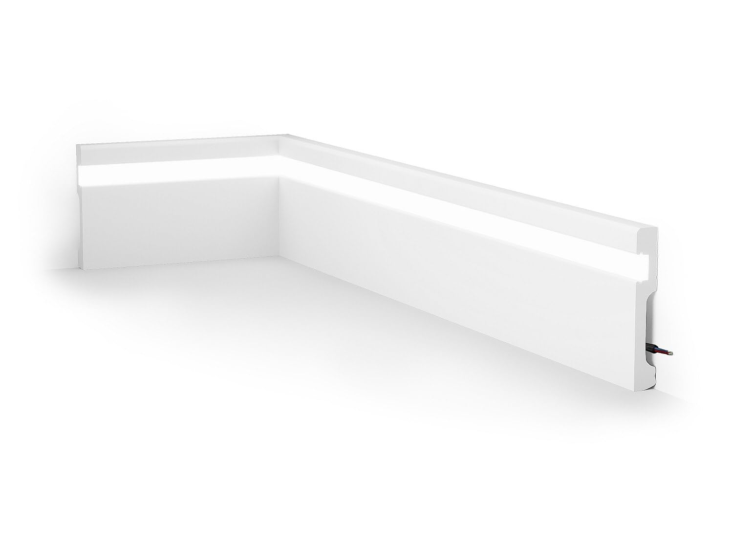 Vente-unique - Rodapié Ateno - L 290cm x A 1.8cm x H 12cm - plástico - blanco