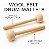 2 Pcs Drum Mallet 13.39 Inches Length, Wool Felt Drum Stick, Anti-slip Bass Percussion Sticks, Instrument Band Accessory Part for Drums Snare Drums, Beige #1