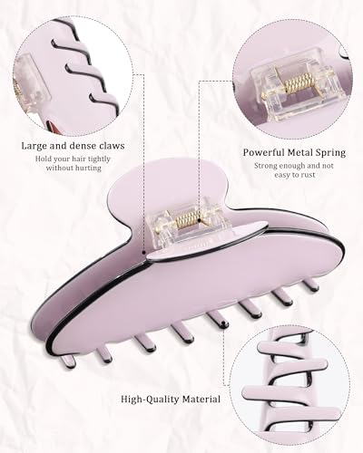 Pinza para cabello grande de acetato 4 pulgadas miniatura 6