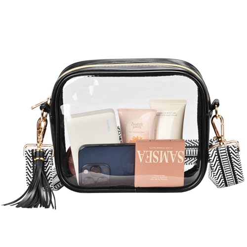Image of Clear Crossbody Bag Stadium Approved Clear Purse - Transparent Messenger Bag with Front Pocket