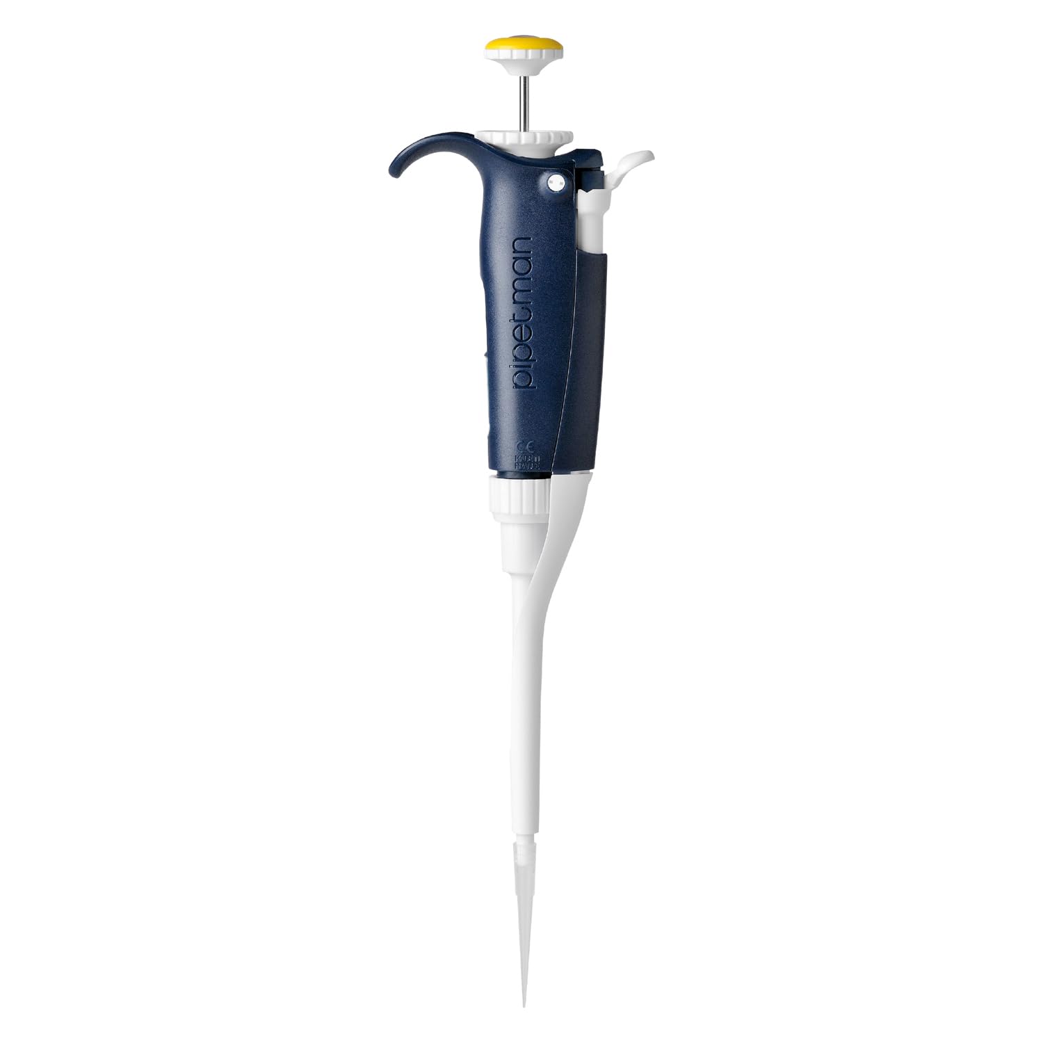 Gilson Pipetman P200L Einkanalpipette mit Plastikabwerfer, 200µl Kapazität, Gelb/Blau