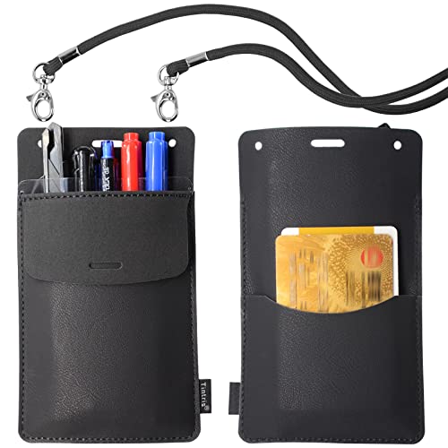Tintris TTPP-BK3A Pocket Protector, 3 Pack Leather Pen Pencil Holder Pouch Organizer cover