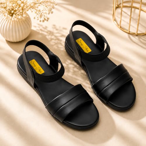 Image of Women's Comfortable Fashion Flat Sandals Open-Toe Casual Sandals Lightweight Slip-On Daily Wear Footwear