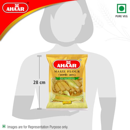 Ahaar Makki Atta 10kg | Corn Flour | Maize Flour(1Kg X 10 Pack) Pack of 10