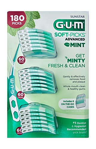 GUM Soft Picks Mint 180 médiators bâtonnets interdentaires hygiène dentaire et haleine