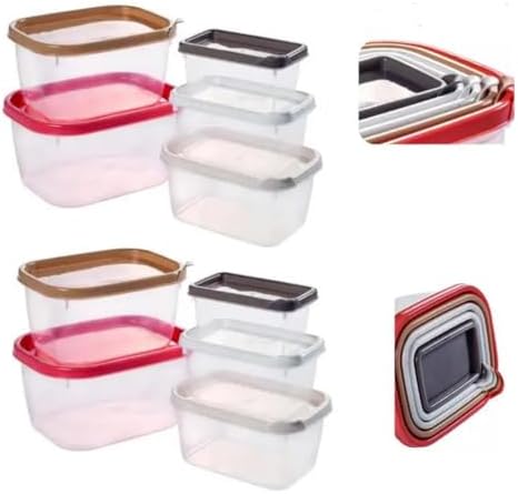 Genérico Conjunto de 10 Potes de Plástico Retangulares Conect - 5...