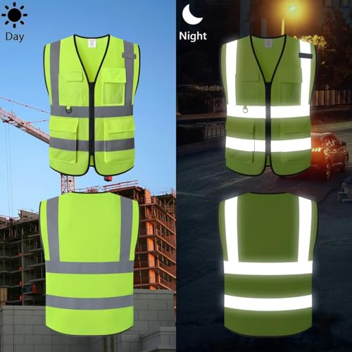 Image of Safety Vest for Men Women Hi Vis Vest with Pockets Mesh High Visibility Vests Meets ANSI /ISEA Standards