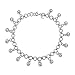 Multi Jingle Bells Pattilu India Dangle Charms Anklet Ankle Bracelet For Women 925 Sterling Silver 9.5 Inch