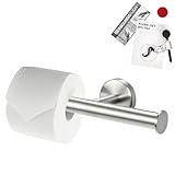 bremermann Bad-Serie Piazza - Portarrollos doble 2 en 1, portarrollos de repuesto, incluye juego de adhesivos, soporte para rollos de papel higiénico, de acero inoxidable mate