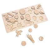 KOMBIUDA 1 セット 宇宙の知育 3〜5歳の 向けの宇宙おもちゃ. 空間認識おもちゃ 太陽系パズル のためのパズル 3〜5歳の 向けの太陽系のおもちゃ. 就学前のおもちゃ 木