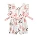 Chic VêTement Fille Ete 2019 Walaka,Ensemble pour Nouveau 0 à 24 Mois - Noeud Cartoon Cerf Combi-Short Salopette,Ensembles / 1Pc