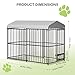 8 * 4 * 6FT Outdoor Dog Kennel for Large Dogs, Heavy Duty Welded Wire Steel Dog Playpen Fence with Secure Lock, Pet Pen with UV-Resistant Waterproof Roof Cover for All Dog Breeds, for Backyard
