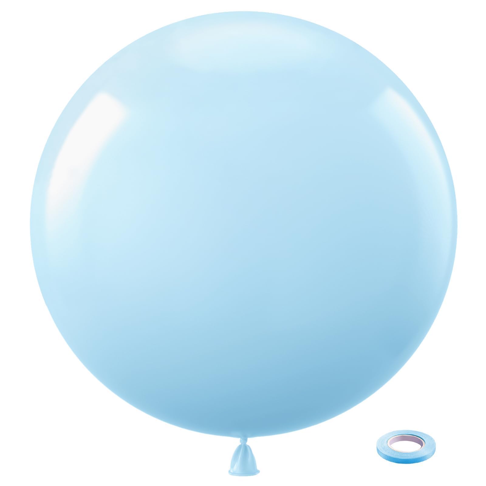 Bezente Pastel Blue Balloons 8 Pack 36 Inch Giant | Bridal Shower Decorations - main product image