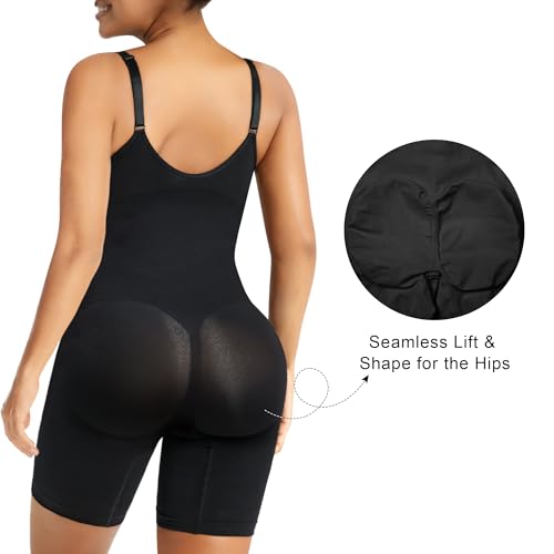 SHAPERX Women's Shapewear Bodysuit Tummy Control Seamless Zip-Up Sculpting Body Shaper Medium Compression3