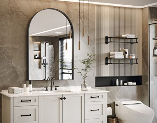 Brightify Arched Mirror, Arched Wall Mirror, 24 X 36 Inch Black Arch Mirror, Metal Frame Black Bathroom Mirror thumb #1