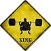 SMART BLONDE Weight Lifting Xing Novelty Metal Crossing Sign CX-102