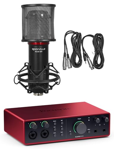 Audiosavings Bundle: Scarlett 16i16 4th Gen 24-bit 192 kHz USB Audio Interface Bundle with Rockville RCM SR Studio/Recording Condenser Microphone with Samsung Capacitors (2 Items)
