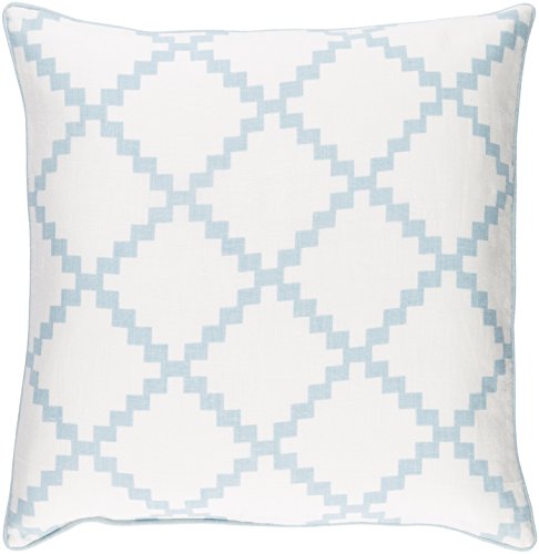 Mark&Day Pillows - Poeldijk Aqua Decorative Throw Pillow Cover for Couch Sofa Bed - 18x18 Traditional Home Decor Cushion Covers for Living Room Bedroom (18
