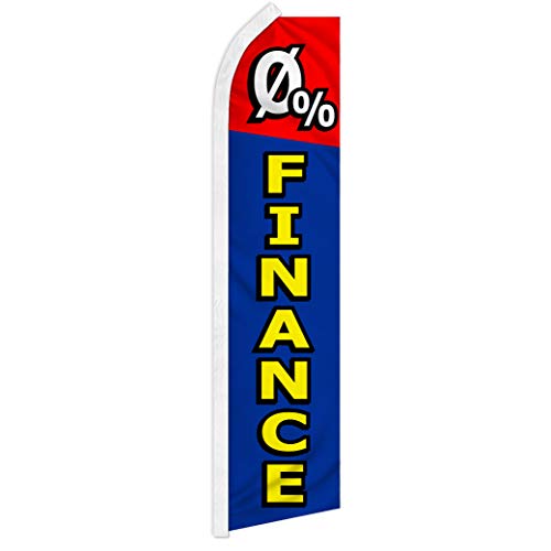 0% Finance Swooper Advertising Flag - Percect for Car Dealerships, Car Lots, Furniture Stores, etc!
