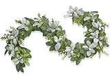 GOVIRAYE Corona Mixta de Eucalipto Artificial 180 cm - Plantas Colgantes para Chimeneas, Bodas y Fondos - Follaje Artificial Todo el Año