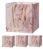 590円お得!cobalt planet 紙製ギフトバッグ 紙袋 スクエア 正方形 マチ広紙袋 マチ広 大 厚手 (ピンクゴールドマーブル)