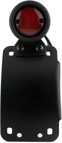 Miniatura 2 de Motocicleta 0.748 in (34") Montaje lateral trasero Luz trasera Soporte de matrícula integrado para Harley Sportsters Bobber Chopper