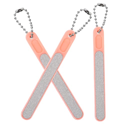 HOMSFOU Set Lime e Buffer per Unghie da Viaggio 3 Pezzi Catena, Lime Abrasive Spesse Compatte per Manicure e Pedicure, Strumenti Portatili per Cura Unghie Uomo e Donna