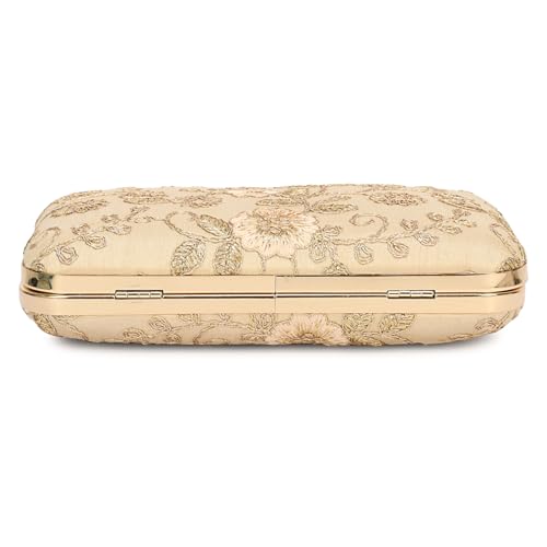 Image of LONGING TO BUY Hand Crafted Designer Box Clutch - Zari Embroidery For Women