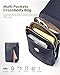 befen Small Genuine Leather Crossbody Bag Woman Cell Phone Crossbody Wallet Purses with Adjustable Shoulder Strap Navy Blue