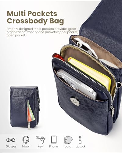 Image of befen Genuine Leather Crossbody Bags for Women, Cell Phone Cross body Purse Bag with RFID Blocking Card Slots