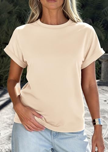 Image of PRETTYGARDEN Womens Summer Tops Short Sleeve Shirts
