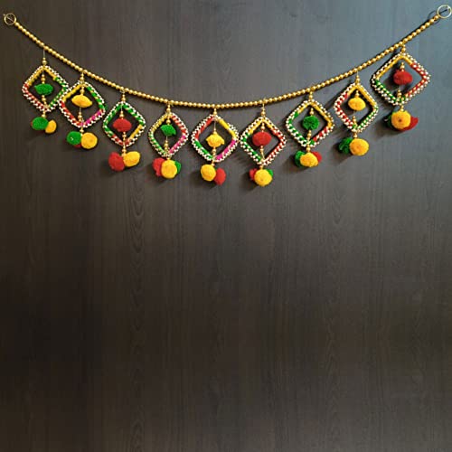 Image of Handmade Door Hanging Bandarwal Chudi Style Toran (TC-03) -Diwali New Year Inauguration Wedding Festival Home Decor Pooja (40 Inch X 6 Inch)