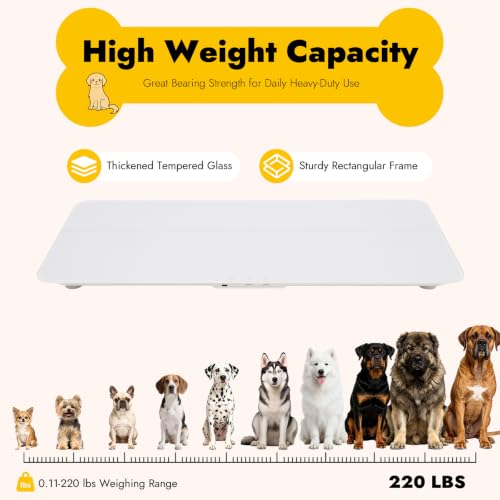 Báscula para perros grandes y pequeños con base de 69x33 cm y batería recargable 7