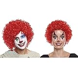 Peluca Payaso Roja Rizada [70 gr] Adultos Hombre Mujer Unisex【Colores Variados】Pelucas Disfraces Carnaval Halloween Fiestas Clown Disco Cosplay