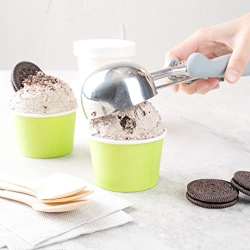 Image of Coppetta 4 Ounce Dessert Cups, 200 Disposable Ice Cream Cups - Lids Sold Separately, Heavy-Duty, Green Paper Frozen Yogurt Bowls, For Hot And Cold Foods, Perfect For Gelato Or Mousse - Restaurantware