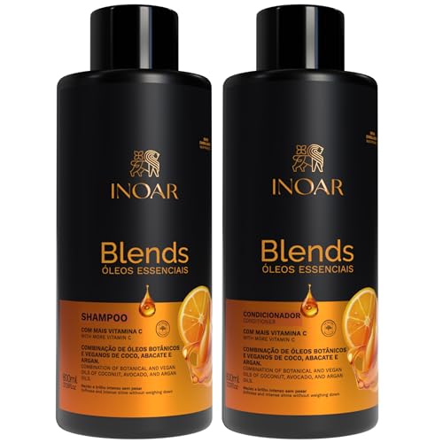 Inoar, Kit Blends Shampoo e Condicionador – Hidratação Profunda com Óleos de Coco, Abacate, Argan e Vitaminas Antioxidantes - 800ml