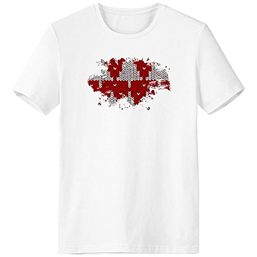 T-shirt ras du cou blanc Homme XL avec motif arbre rouge nordique