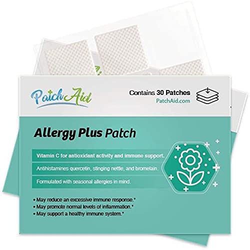 Patch AidAllergy Plus - 30 Daily Topical Patches. 100% Natural & Vegan. Allergy & Filler Free. High Absorption and More bioavailable. Suitable for Sensitive stomachs & bariatric.