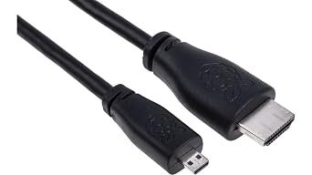 Raspberry Pi HDMI Cable, Micro to Standard, 2M, Black