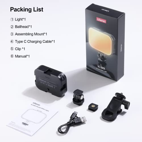 Ulanzi Selfie Light, Clip Led Light Panel For Phone/Laptop/Tablet/Computer, Bi-Color Portable Clip Camera Light With Dimmable 2500-6500K With 2000Mah Battery For Selfie/Video Conference/Picture #TOP7