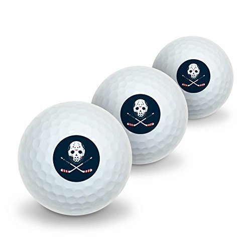 Graphics &Amp; More Hockey Mask Skull Crossbones Stick Novelty Golf Balls 3 Pack
