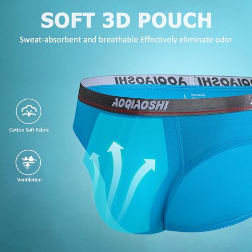 HOOFESAN Mens Modal Microfiber Underwear Briefs Low Rise Support Brief Elastic Waistband Briefs Underpants 4 Pack4