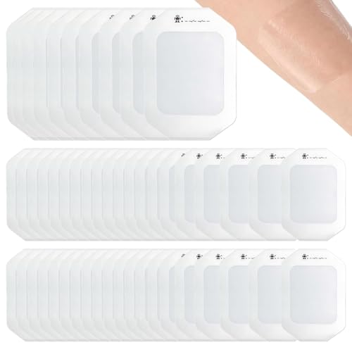 50Pcs Tiritas Transparentes Tiritas Resistentes Al Agua ApóSitos Resistentes Al Agua 10x12 cm y 6x7 cm Apositos Adhesivos Impermeables Grandes,Protección de heridas