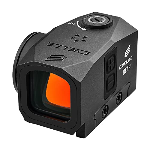 Cyelee Shake Awake Red Dot Sight 3 MOA, Closed Emitter Sight with Adapter Plates for Glock MOS and RMR Footprint- Bear