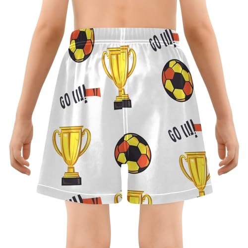 Bolaz Toddler Boys Swimwear Swim Trunks with Compression Liner 4T Football Go3