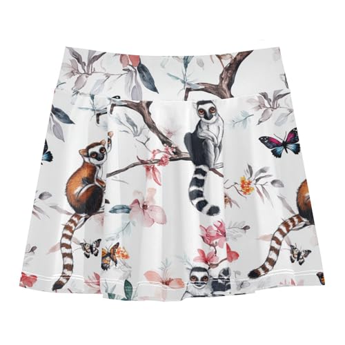 Girls Athletic Skorts with Built in Shorts Flowy Sports Skirts for Kids with Pockets