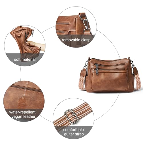 Image of Bluome Crossbody Purses for Women, Medium Large Faux Leather Crossbody Bags Lightweight Sling Bag Shoulder Handbags