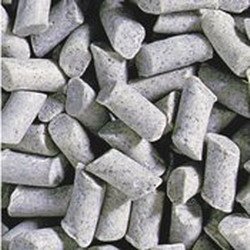 White Ceramic F Fine Ceramic Tumbling Media, 1/8" Diameter, 11/32" Length